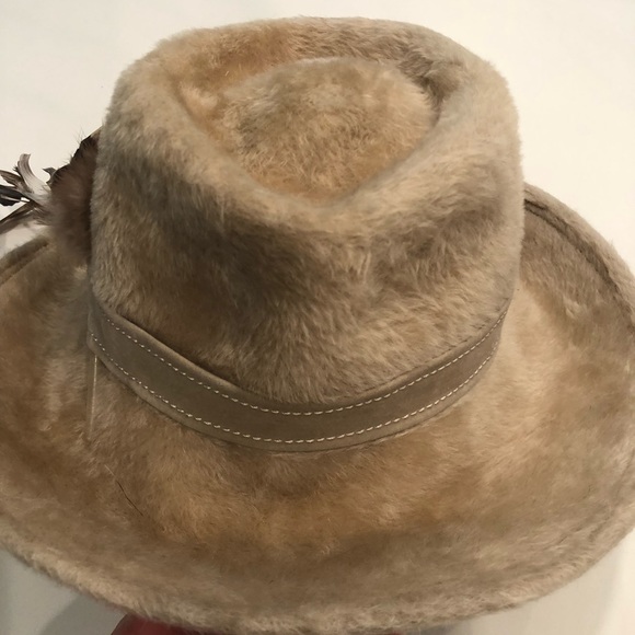 True vintage feather brim fedora hat by Adolfo Realites Paris BNWT!! - Picture 3 of 8